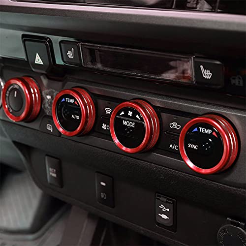 Thor-Ind Климатик Ключ за променлив ток Аудио CD Бутон Дръжка Капак Завърши Съвместим с Toyota Tacoma 2017 2018 2019 2020 2021 (A, черен)