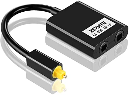 ZEXMTE 【Обновен】 Оптичен сплитер 1 2 Изход, Оптичен Аудиоразветвитель, оптичен сплитер с позлатени конектори