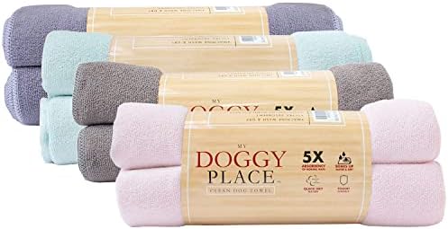 My Doggy Place - Супер Впитывающее кърпа от микрофибър - Аксесоари за къпане на кучета - Кърпа за сушене на микрофибър - Безопасно за пране - Розово - 45 x 28 см - 1 бр.