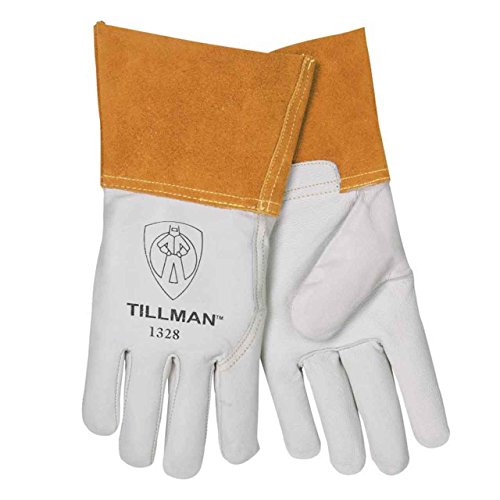 Ръкавици TIG-заварчици Джон Tillman X-Large 13 Pearlescent със златен покрив от коза кожа, без подплата, с маншет 4 а и фиксирующим шев от кевларовой нишки (кардные) (1328XL)