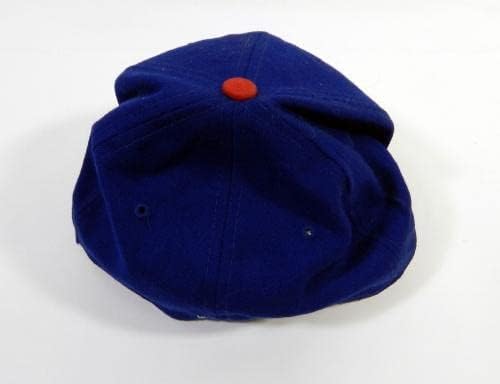 1993-95 Чикаго Къбс Ранди Майерс #28 Използван в играта Синя шапка 7.125 DP22611 - Използваните в играта шапки MLB