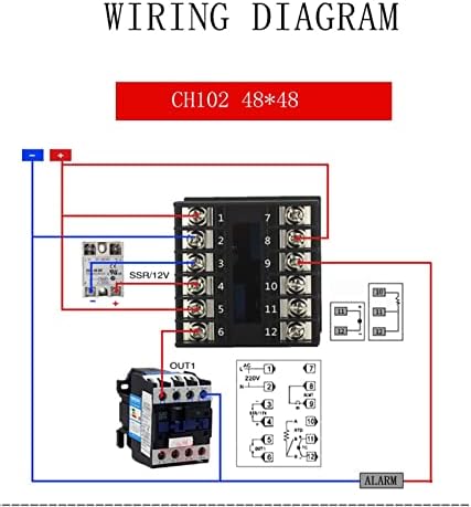 BUDAY Двоен изход SSR и реле CH102 CH402 CH702 CH902 Два релейни изхода LCD цифров PID интелигентен температурен регулатор 48-240 vac (Цвят: CH902)