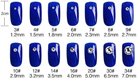 Кристали за дизайн на ноктите Facerain, които Не се нуждаят от поправки, с равна обратна страна, Кристални SS3-SS40