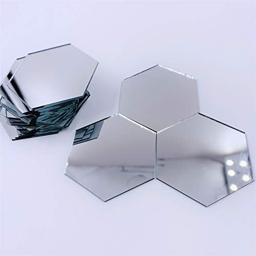 2 инча (50,8 мм) Шестоъгълен Огледална Мозайка Плочки Занаятите Mirrors 50шт (Сребро)