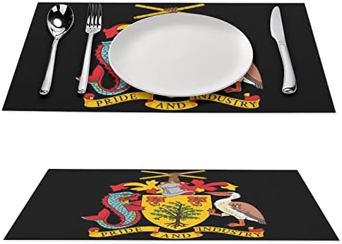 Барбадосская Национална Емблема на Пластмасова Подложка За маса за Хранене 17,7 X 11,8 PVC Дъска Панел Защитен