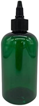 Пластмасови бутилки Green Boston обем 8 унции - 12 опаковки, Празни бутилки за еднократна употреба - Не съдържат BPA - Етерично масло - Ароматерапия | Черна Закручивающаяся де