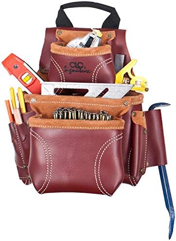 Маркова Луксозна чанта за нокти и инструменти CLC Custom Leathercraft 21685 от тежка рамка на кожата, 8 Джобове