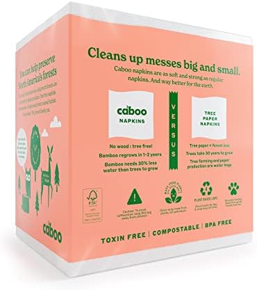 Бамбукови Хартиени салфетки Caboo Tree Free, 4 опаковки по 250, общо 1000 Салфетки, Екологично Чисти, Устойчиви и са за Еднократна