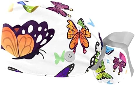 Yidax 2 Бр. Работна Шапка с пеперуди, Пищната Шапка, Един Размер, Многоцветен