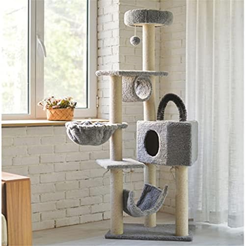 Плюшени Етажната собственост за домашни котки с орехи орех Мулти-мебели за етажната собственост за котки от дърво с