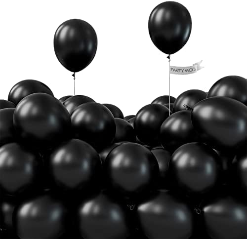 PartyWoo Черни балони, 50 бр 5-Инчов Матов черни Балони, Латексови балони, за Арки, Гирлянди от балони и като Украса