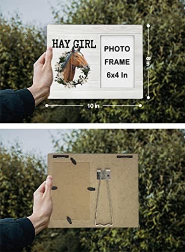 Рамка за снимки с образа на Цветя на Коня FONDCANYON Hay Момиче, Рамки за снимки в Селски стил С изображение на Кон с Венец,