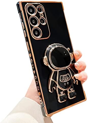 Калъф за телефон Eiavike за Samsung Galaxy S23 Ultra 6,8 с Луксозно покритие, Поставка за Астронавти, Калъф за телефон