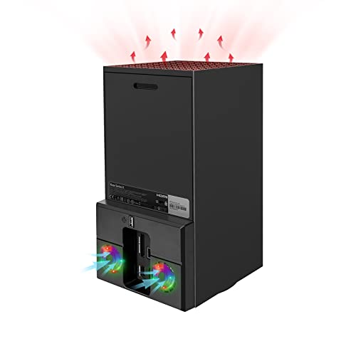 Цветна охлаждащ вентилатор с led подсветка, който е съвместим с конзола Xbox Series X, аксесоари My Genik Cooler System с