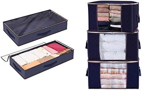 Органайзер за дрехи Lifewit 2 Опаковки под леглото, в Комплект с 3 Пакети, Чанти за съхранение на дрехи с обем
