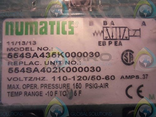 Numatics 554SA435K000030 Mark 55 Единния Електромагнитен клапан 2 пози./4-бягане с 35 основание 120 vac 1/2 NPTF