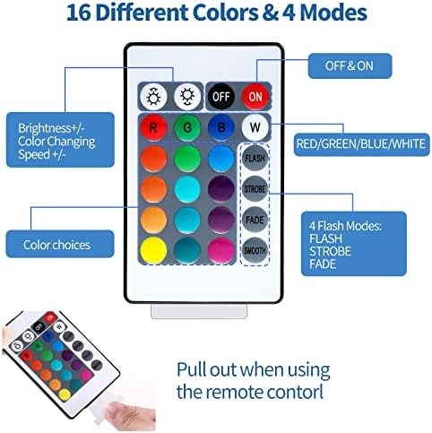 35 от Опаковки 3D led основи, 16 Цвята, Нощен led основа, Led Акрилна основа с Дистанционно управление, USB кабел,