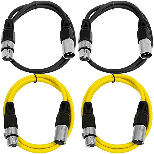 Сеизмичен аудиосигнал - SAXLX-2-4 комплекта кабели 2' XLR за мъже и XLR за жени - Балансирано 2-Подножието свързващ кабел