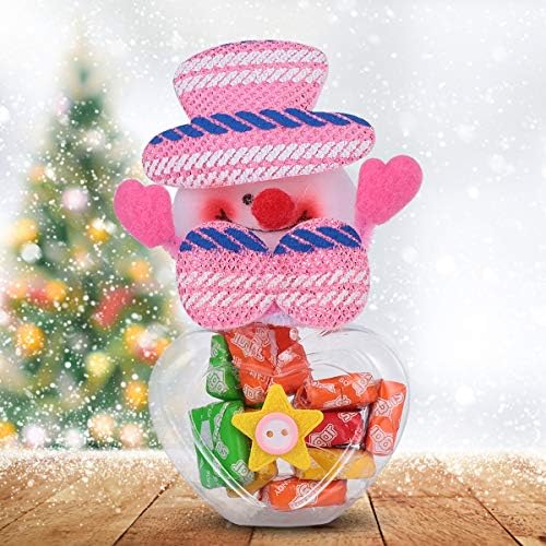 DOITOOL 1 бр. Преносим Кутия За съхранение на Снежен човек във формата На Сърце Бутилка Коледна Банка За Бонбони (Розово) Коледен Декор