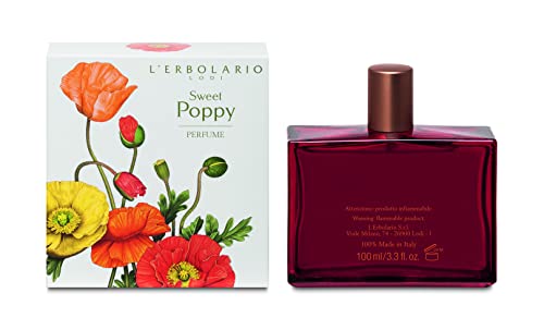 L ' Erbolario Sweet Poppy - Нотки на мандарина, Червен мак и Кехлибар - Цветен аромат за жени - Неуловим, Сладък вкус