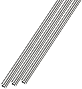Тръба от неръждаема стомана METALLIXITY 304 (5 mm OD x 1 мм Стена T x 250 мм L) 3 бр., Пряка Тръба за домашна