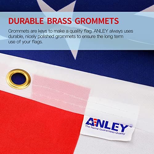 Американски флаг Anley Fly Breeze размер 3x5 фута - Ярък цвят и устойчивост на избледняване от uv - Платно надмощие с