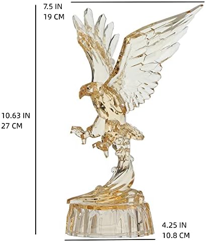 HOZUSO Акрилна Статуетка на Орел Американската Гордост Фигурка Белоголового Орлана Стъклена Колекция Декоративна