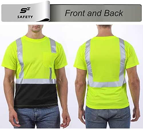 Мъжки ризи с по-добра видимост sesafety, Защитни Ризи със Светлоотразителни ивици Клас 2, Риза за строителни работи Hi