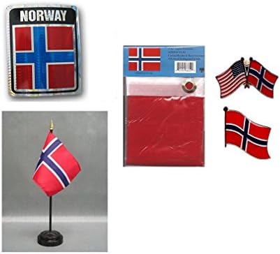 Набор от флагове MWS Norway Heritage (флаг 3x5, стикер, игли за ревери, тенис на флаг) 3 'x5'