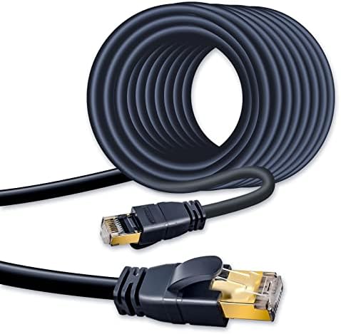 Кабел VEECOH Cat 7 Ethernet 50 Фута/15 м висока скорост 10 Gbit/с Мрежова мрежов кабел SSTP SSTP с Двойно Экранированным