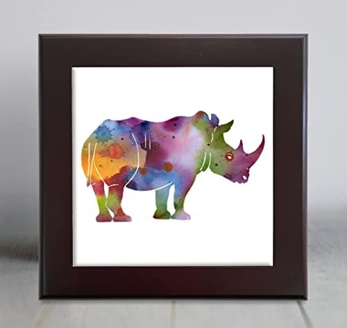 Декоративни плочки Rhino абстрактно акварельного на изкуството (6 X 6 в рамка)
