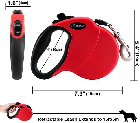 Тежкотоварни разтегателен каишка Coolsnail за кучета с плъзгане дръжка; Отглеждане на кучета с тегло до 120 килограма,