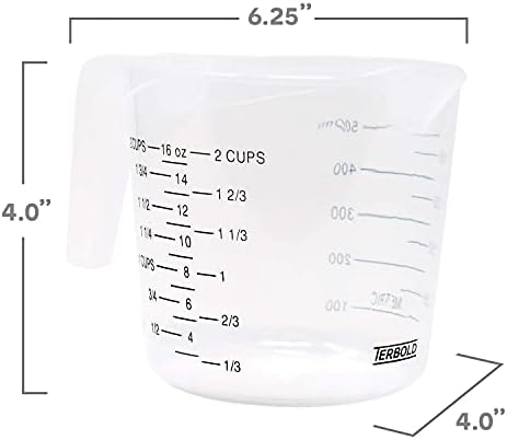 Набор от размерите чаши Terbold 3шт от прозрачна пластмаса с дълги дръжки - 1 чаша 2 чаши 1 Литър