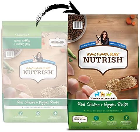 Рейчъл Рей Nutrish Премиум Натурален суха Храна за кучета За Рецепта с Пиле и зеленчуци, 28 паунда (Опаковка може да варира)