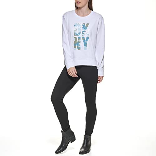 Лека спортна hoody с логото DKNY за жени с пайети