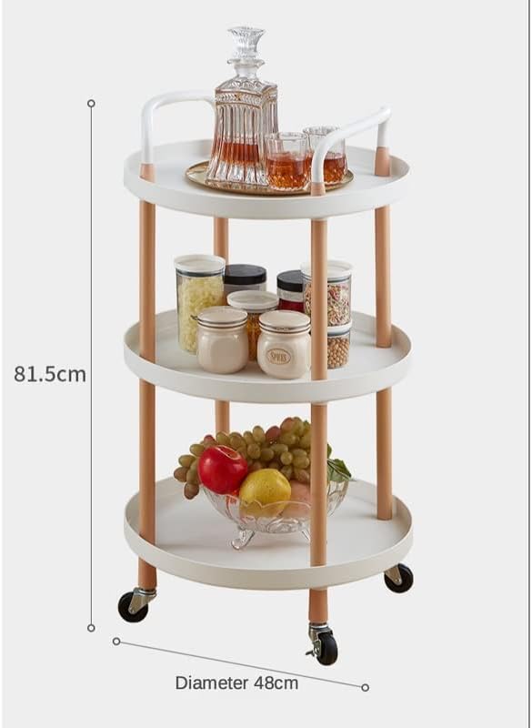 N/A 3-те нива, рафтове за съхранение на Кухненски Сгъваема количка Етаж рафтове за зеленчуци количка (Цвят: A, размер: