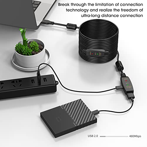 USB-удължител GOSYSONG 150 фута, удължителен кабел, USB 2.0, USB-кабел Тип Мъж-жена, USB удължителен кабел за светкавица-памет, твърд диск, Playstation, Xbox, виртуална реалност, принтер, Ф
