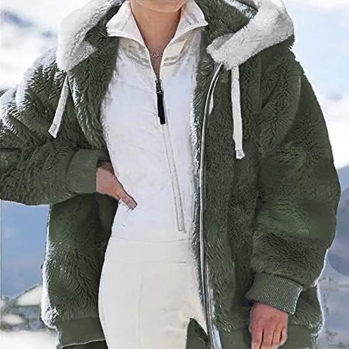 Пухкави зимни палта за жени цвят блок раираната жилетка на завязке с качулка hoody с дълъг ръкав топло hoody с качулка на горно облекло