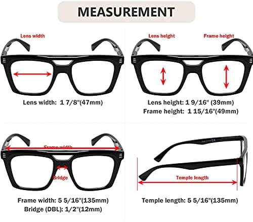 Дизайнерски очила за четене Eyekepper от 4 дисциплини за жени, квадратни ридеры за четене за мъже