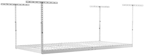 Висящи рафтове за съхранение на SafeRacks с размер 4 x 8 метра, с регулируема височина 24 инча - 45 инча (бял) С комплект аксесоари и набор от аксесоари Deluxe Hook от 8 теми
