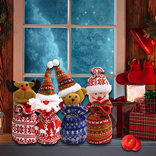 cdbz 4 бр. Подарък Пакети за Коледни Кукли с завязками, Коледни Опаковки за шоколадови Бонбони, 3D Чанти, Чанти