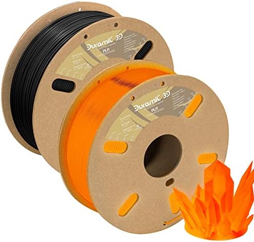 Черно PLA и светлинен PLA в Тъмно оранжево комплект, Конци за 3D печат Duramic 1,75 мм, точност +/- 0,05 mm