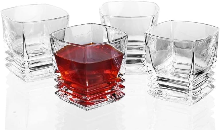 KJHD 1 бр. на квадратен Чаша за уиски от кристал 300 мл, чаша за ликьор, за спиртни напитки (Цвят: A, размер: както
