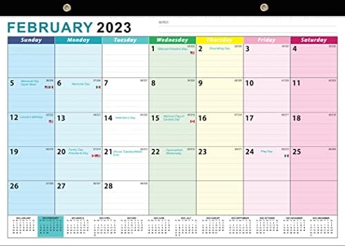 2023-2024, Календар за 18 Месеца, Стенен Календар, Настолен Календар, Цветен 16,8x12,2 инча