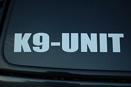 Vinyl стикер K9 Unit Police Dog Decal (V172) K-9 Изберете цвят!! Правоохранителните органи (24 x 4, Бяла)