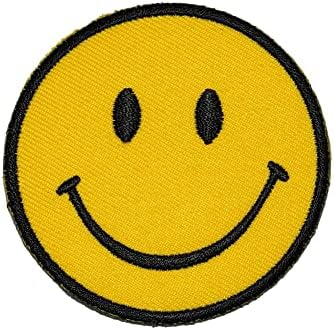 MagiDeal Забавен Усмивка, Щастливо Жълто Лице, Апликация Направи си сам, Бродирана на Желязо в заплатке SM-005