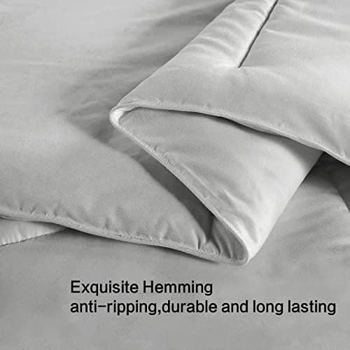 Алтернативно пуховое одеяло COHOME Oversizd серията Queen 2100 - Стеганая пододеяльная поставяне с ъглови первази, Всесезонное - Меко топло луксозно хотелско одеяло - Двустран