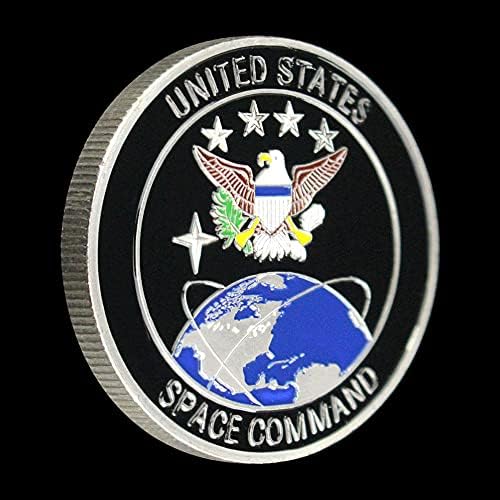 Сребърна Монета С Логото на Космическите сили на САЩ Командване на САЩ - Военна Възпоменателна Монета Със Сребърно покритие