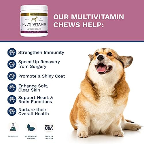 Petscy - набор от мултивитамини и средства за грижа за ставите за кучета, дъвчащи мултивитамини за здравето на ставите и имунитета за кучета, витамини за кучета от всич