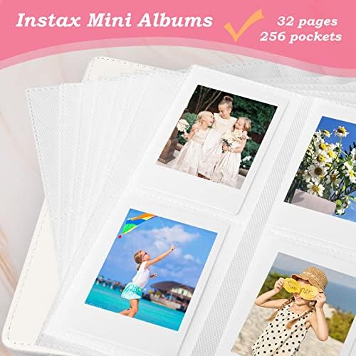 Фотогалерията на Instax с 256 джобове-Подходящ за Fujifilm Instax Mini 12 11 9 40 8 Evo, Polaroid Snap PIC-300, филм Kodak 2X3, книжен албум Polaroid (магическо сребро)